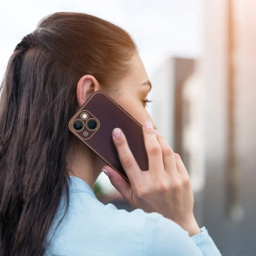 Dux Ducis Yolo Hülle iPhone 14 Plus elegante Hülle aus ökologischem Leder lila