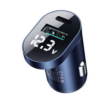 Kfz-Ladegerät Joyroom C-A17 USB USB-C 42,5 W QC PD AFC SCP Dunkelblau