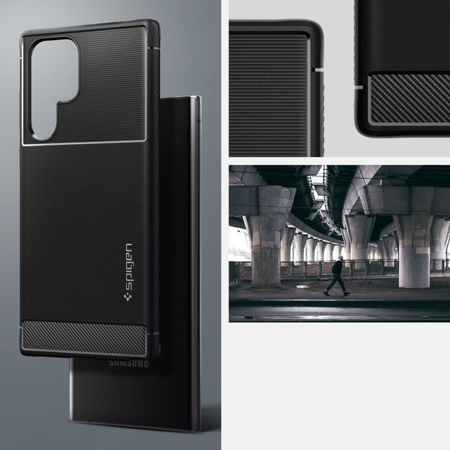 Etui do Samsung Galaxy S22 Ultra futerał Spigen Rugged Armor Matte Black