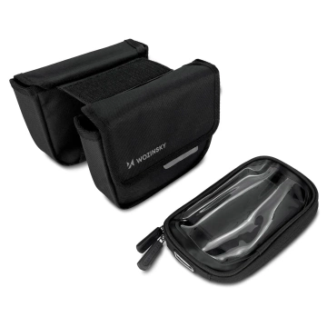 Wozinsky Fahrradrahmentasche Fahrradtasche wasserdichte Handyhülle 1,5l Schwarz (WBB26BK)
