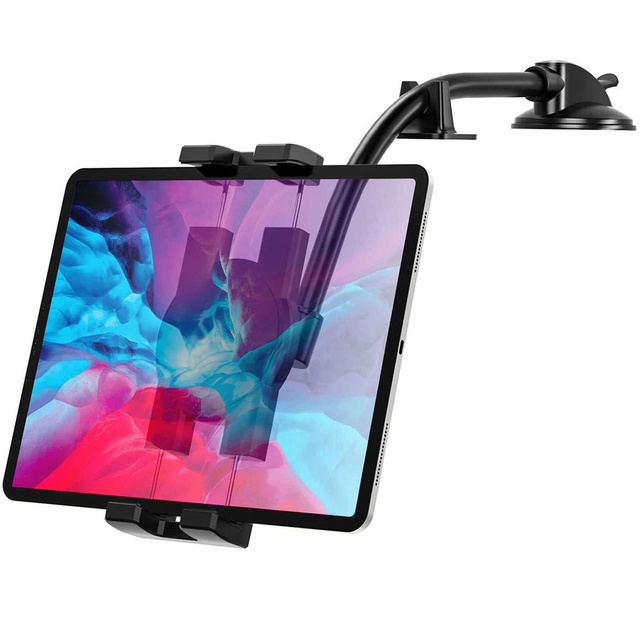 Uchwyt samochodowy na tablet telefon kokpit szybę Alogy do auta z długim ramieniem 4-13" czarny