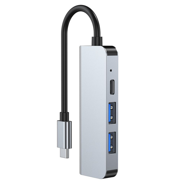 Hub Adapter 2x USB-A HDMI USB-C V2-HUB 4w1 USB-C Grey
