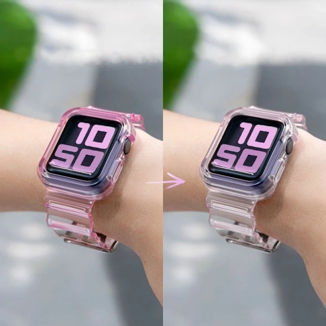 Opaska Strap Light Set silikonowy pasek bransoleta bransoletka etui do zegarka do Apple Watch 2/3/4/5/6/SE 42/44 Czerwony