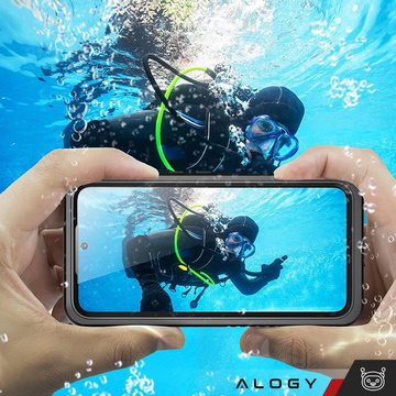 Wasserdichte Hülle für Samsung Galaxy S21 FE 360 Alogy Armored Armor IP68 mit Umhängeband Schwarz