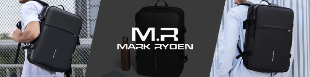 Plecak na Laptopa 17.3" Mark Ryden, Port USB, Wodoodporny, Minimalistyczny i Pojemny 37L, Wygodny, Rozszerzalny z Otwieraniem 180°, 48 × 31 × 14-25 – Czarny