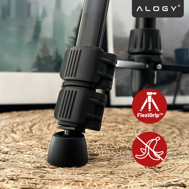 Statyw Fotograficzny Tripod Uniwersalny stojak do Kamer 1/4 uchwyt na telefon aparat 170cm Alogy Czarny