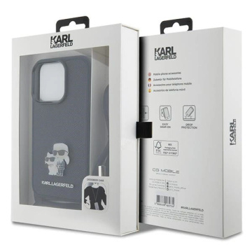 Etui Karl Lagerfeld KLHCP15LSAKCPSK für iPhone 15 Pro 6,1" Hardcase Czarny/Black Crossbody Saffiano Metal Pin Karl