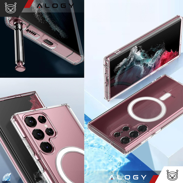 Etui do Samsung Galaxy S24 Ultra Mag Safe Case obudowa plecki Cover Anti-Shock Clear Alogy Przezroczyste
