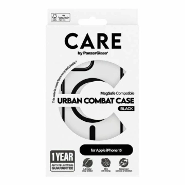Etui do iPhone 15 6,1" CARE by PanzerGlass Urban Combat Case MagSafe Czarny/Black