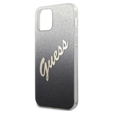 Guess GUHCP12LPCUGLSBK iPhone 12 Pro Max 6,7" Czarny/Black Hardcase Glitter Gradient Script