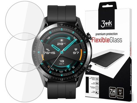 Szkło 3mk x3 Flexible Glass 7H do Huawei Watch GT 2 46mm