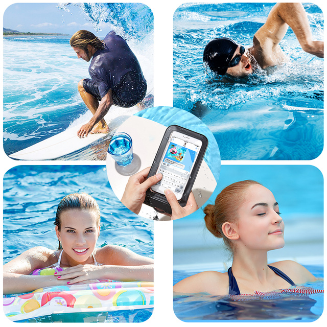 Etui saszetka wodoodporne wodoszczelne pokrowiec na telefon IPX8 przezroczyste okienko Czarne