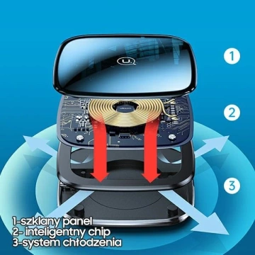 USAMS Kabelloses Ladegerät US-CD154 15W Zinklegierung Ultradünn Schnellladegerät schwarz/schwarz CD154CDX01