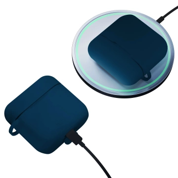 Etui 3mk Silikon-AirPods-Hülle, Marineblau, für Apple AirPods 3. Generation.