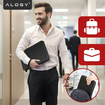 Laptop-Hülle, MacBook Air Pro 13,3 Zoll Alogy Hartschaum-Tasche, Schutzhülle für 13–14 Zoll Laptops, Schwarz