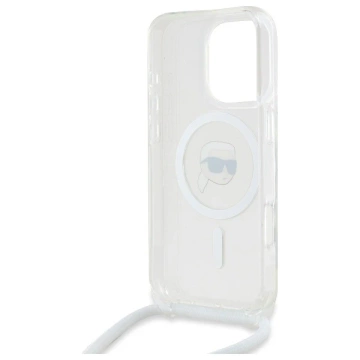 Etui Karl Lagerfeld do iPhone 16 Pro Max 6.9" Magsafe Hardcase Transparent Crossbody IML Karl Head 