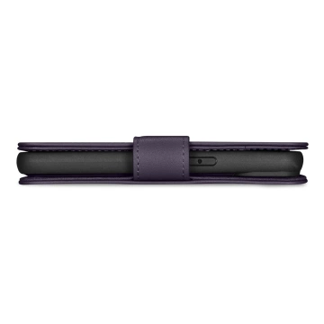 Etui na telefon iCarer Wallet Case 2in1 do iPhone 14 Pro Max skórzany pokrowiec z klapką Anti-RFID ciemnofioletowy