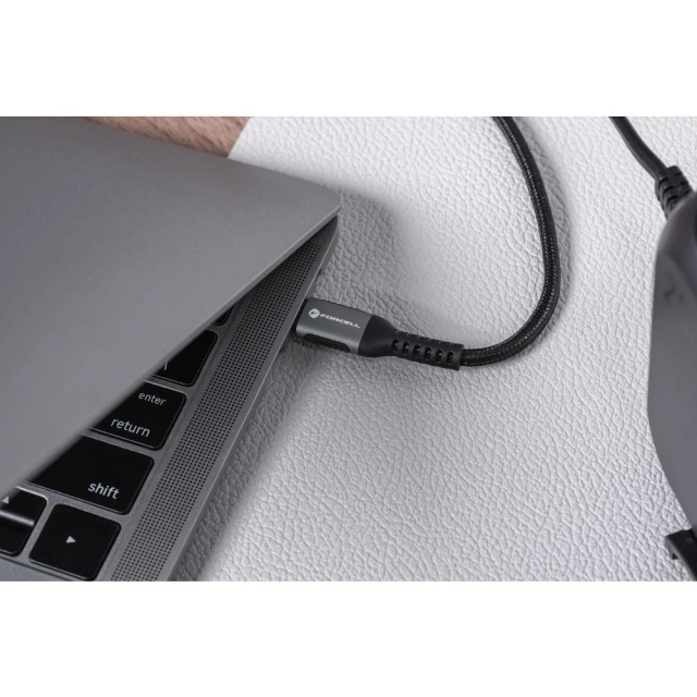 Kabel USB-C do Lightning 27W 1,2m Nylon Forcell Aluminiowy iPhone iPad