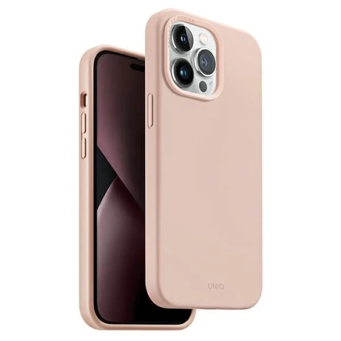 Etui UNIQ etui Lino do iPhone 14 Pro Max 6,7" różowy/pink blush