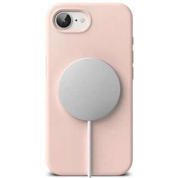 Etui Ringke Silicone Magnetic MagSafe für iPhone 16e Pink Sand