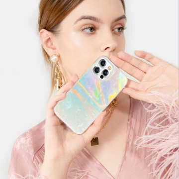 Kingxbar Shell Series Luxury Elegant Case für iPhone 13 Pro Pearl Blue