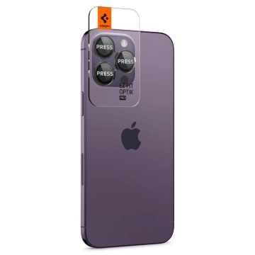 Spigen Optik.tR "EZ FIT" Kameraschutz 2er-Pack für Apple iPhone 14 Pro / 14 Pro Max Schwarz