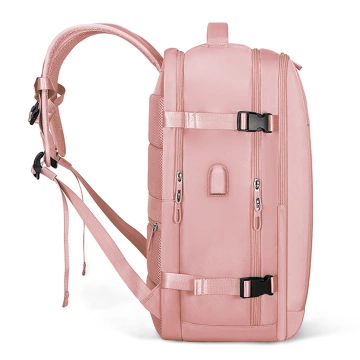 Bange Wasserdichter Rucksack für Laptops bis 15,6 Zoll, 46 x 31,5 x 20 cm, ideal für Stadt, Reisen, Arbeit und Flugreisen, mit USB-Anschluss, Pink