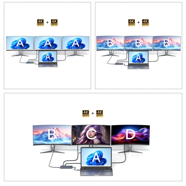 Hub USB-C 14w1 Wozinsky WDS03Y5S 3x 4K HDMI/DP 100W PD Szary