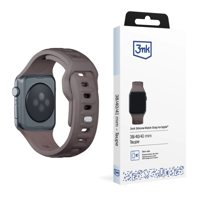 Pasek do smartwatcha 3mk Silicone Watch Strap do Apple Watch 42/44/45/49 mm Taupe