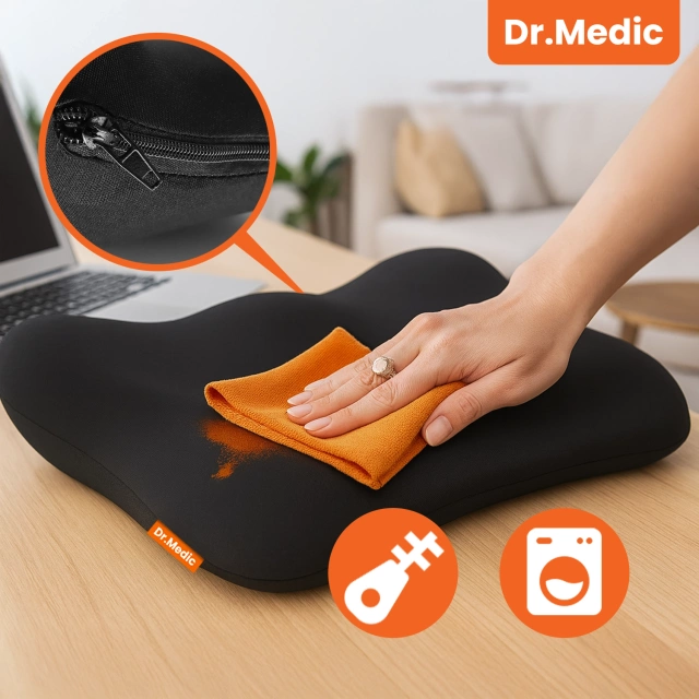 Poduszka do Samochodu pod Plecy Lędźwie DR.MEDIC TravelComfort™ Ergonomiczna poduszka lędźwiowa na fotel krzesło biurowa do auta dla kierowcy pasażera