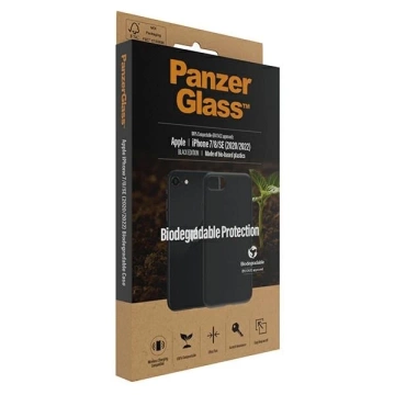 PanzerGlass biologisch abbaubare Hülle für iPhone SE 2022 / SE 2020 / 7 / 8 schwarz/schwarz 0346