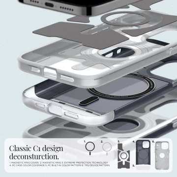 Etui Spigen Classic C1 Mag für MagSafe für iPhone 15 Pro Max Graphit