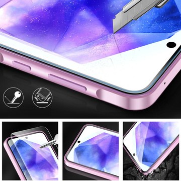 2x Szkło hartowane na ekran + szkło na obiektyw do Samsung Galaxy A55 5G zestaw szkieł ochronnych Clear Set