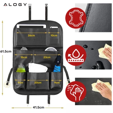 Organizer do samochodu auta podróżny stolik ochraniacz na fotel samochodowy tył oparcie siedzenie Alogy Czarny