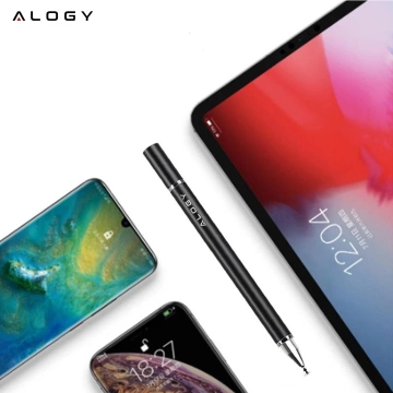 Alogy 2-in-1 kapazitiver Touch-Stift für Telefon-Tablet-Bildschirm mit Stift Schwarz