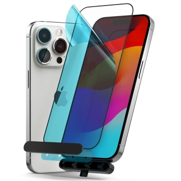 Ringke TG gehärtetes Glas für iPhone 15 Pro Max Schwarz