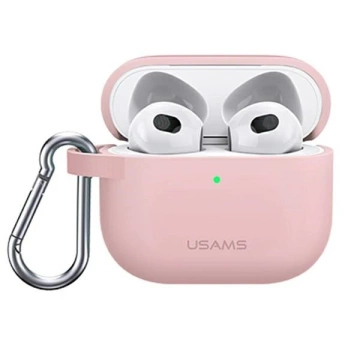 Schutzhülle für USAMS Kopfhörer für Apple AirPods 3 Silikon pink/pink BH741AP03 (US-BH741)