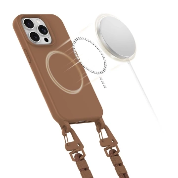 Etui Tech-Protect Magnecklace MagSafe iPhone 14 Pro Brąz Smycz