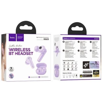 HOCO TWS EQ23 Kabellose Bluetooth-Kopfhörer mit Ladehülle, Lila