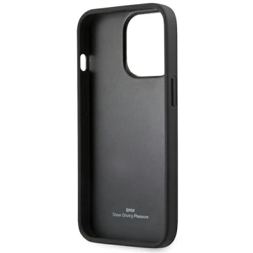 Hülle BMW BMHCP14LSLLBK für iPhone 14 Pro 6.1" Leather Stamp