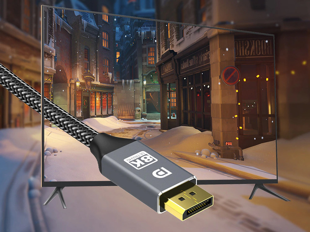 Kabel ze złączem Alogy 2x Display Port DP 1.4 8K 30AWG do TV PC 2m