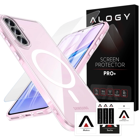 Etui do Samsung Galaxy A56 / A36 5G obudowa ochronna na telefon Alogy HybridMag™️ Case do MagSafe Przezroczyste + Szkło hartowane