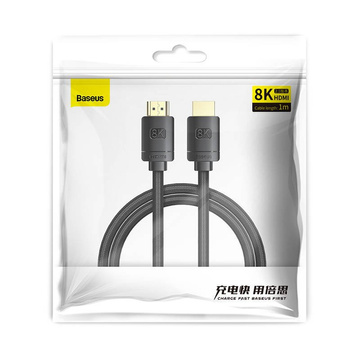 Kabel HDMI 2.1 Baseus High Definition Serie, 8K 60Hz, 3D, HDR, 48Gbps, 1m (schwarz)