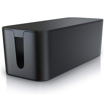 Kabel-Organizer, Schreibtisch-Bodenbehälter für Kabel, Lamellen, Alogy Box S, 23 cm, Schwarz