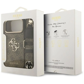 Etui Guess 4G Big Classic Logo Big Strap Metal Buttons do iPhone 17 Pro Max Brązowy