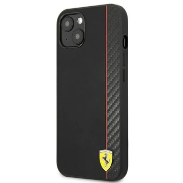 Etui na telefon Ferrari iPhone 13 mini 5,4" czarny/black hardcase On Track Carbon Stripe