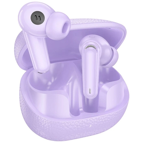 Słuchawki bezprzewodowe Bluetooth HOCO TWS EQ23 Etui ładujące Fioletowe