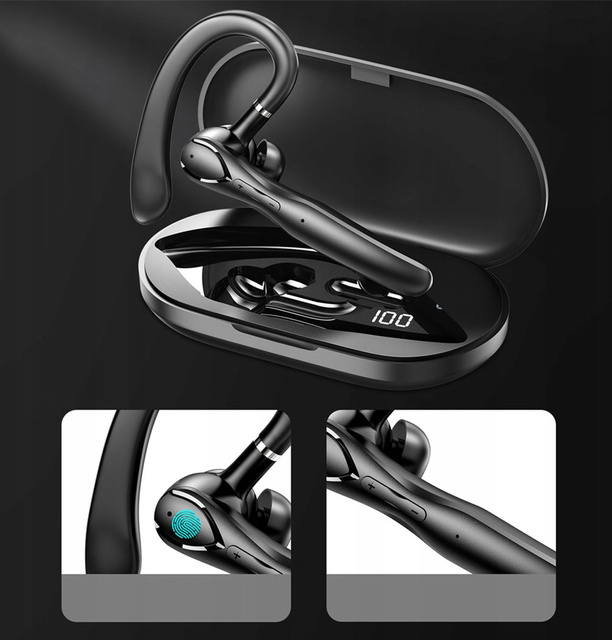 Słuchawka Bluetooth 5.3 bezprzewodowa Alogy ENC BT TWS Zestaw słuchawkowy z etui ładującym Czarna