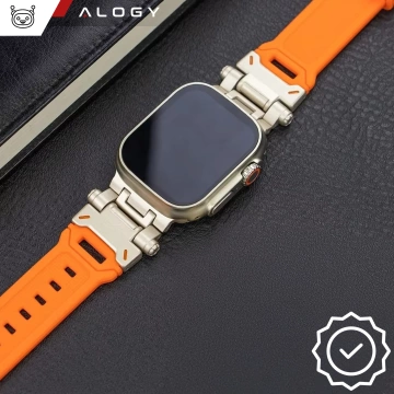 Armband Alogy Luxury Metal TPU Band für Apple Watch 42/44/45/49mm Orange
