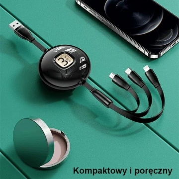 USAMS Kabel U69 3w1 1m czarny/schwarz (lightning/microUSB/USB-C)